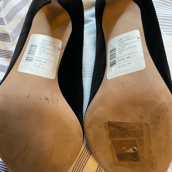 Valentino Garavani Black Velvet Pumps With PVC Trim. - Picture 7 of 9